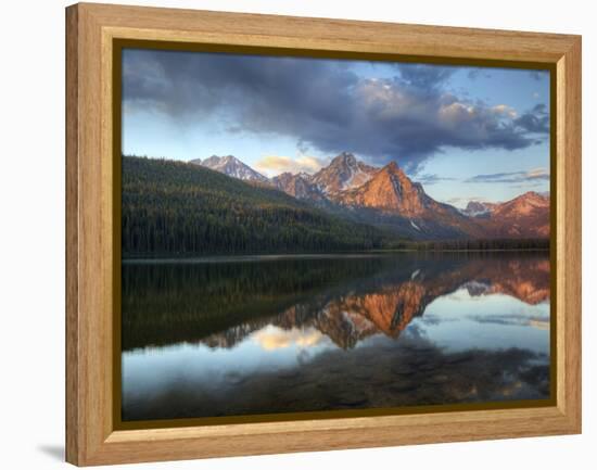 Stanley Lake and Mcgowan Peak, Sawtooth National Recreation Area, Idaho, USA-Jamie & Judy Wild-Framed Premier Image Canvas