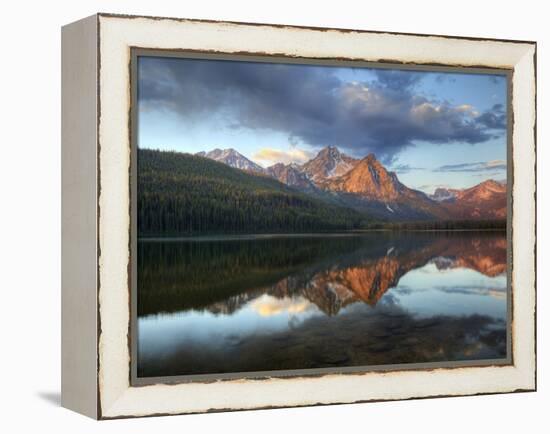 Stanley Lake and Mcgowan Peak, Sawtooth National Recreation Area, Idaho, USA-Jamie & Judy Wild-Framed Premier Image Canvas
