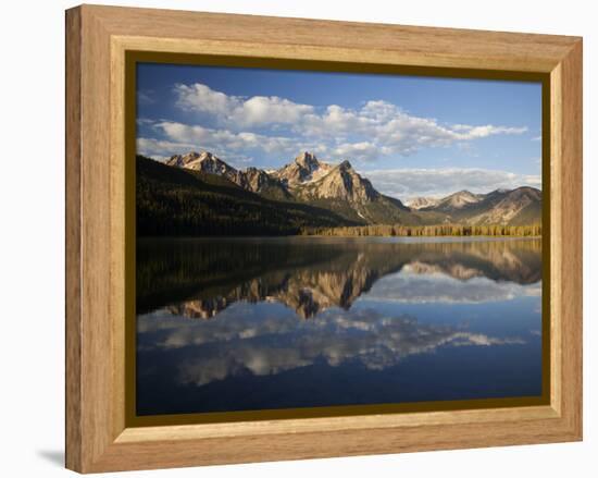 Stanley Lake and Mcgowan Peak, Sawtooth National Recreation Area, Idaho, USA-Jamie & Judy Wild-Framed Premier Image Canvas