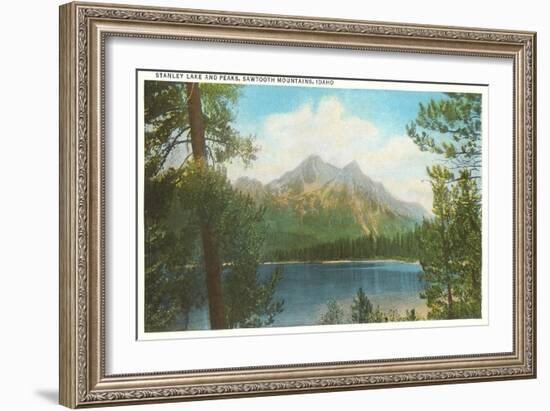 Stanley Lake, Sawtooth Mountains, Idaho-null-Framed Art Print