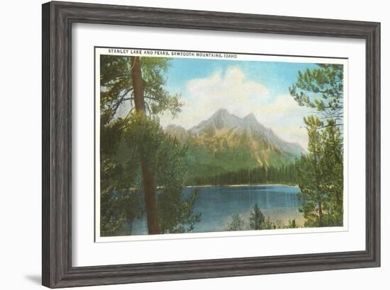 Stanley Lake, Sawtooth Mountains, Idaho-null-Framed Art Print