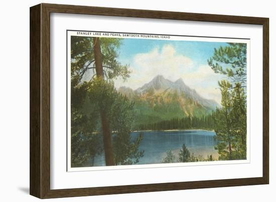 Stanley Lake, Sawtooth Mountains, Idaho-null-Framed Art Print