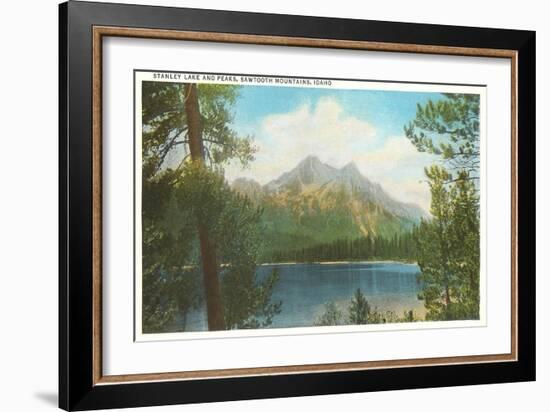 Stanley Lake, Sawtooth Mountains, Idaho-null-Framed Art Print