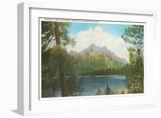 Stanley Lake, Sawtooth Mountains, Idaho-null-Framed Art Print