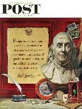 "Benjamin Franklin - Bust and Quote" Saturday Evening Post Cover, January 18, 1958-Stanley Meltzoff-Framed Premier Image Canvas