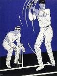 Batsman Plays a Stroke in Front of the Wicketkeeper-Stanley R. Miller-Premium Giclee Print