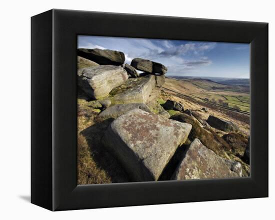 Stannage Edge, Hope Valley, Derbyshire, England, Uk-David Wogan-Framed Premier Image Canvas