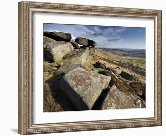 Stannage Edge, Hope Valley, Derbyshire, England, Uk-David Wogan-Framed Photographic Print