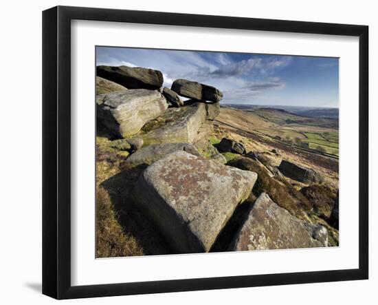 Stannage Edge, Hope Valley, Derbyshire, England, Uk-David Wogan-Framed Photographic Print