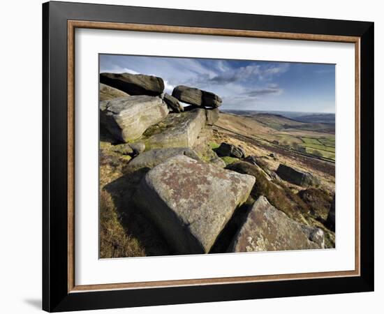 Stannage Edge, Hope Valley, Derbyshire, England, Uk-David Wogan-Framed Photographic Print
