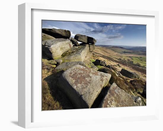 Stannage Edge, Hope Valley, Derbyshire, England, Uk-David Wogan-Framed Photographic Print