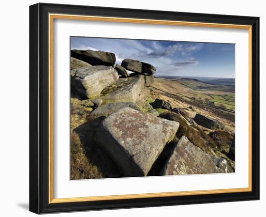 Stannage Edge, Hope Valley, Derbyshire, England, Uk-David Wogan-Framed Photographic Print