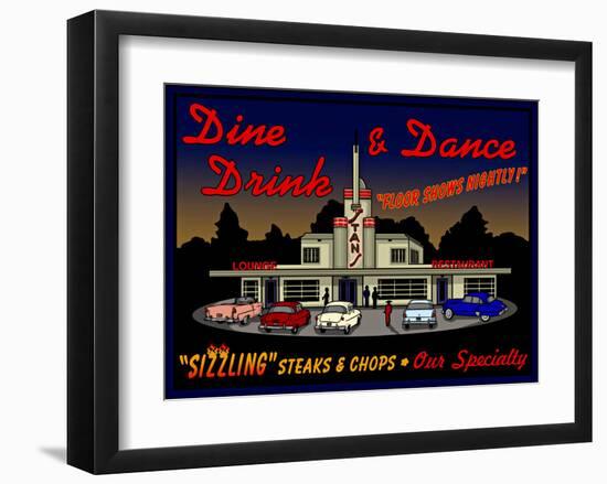 Stans Night Diner-null-Framed Giclee Print