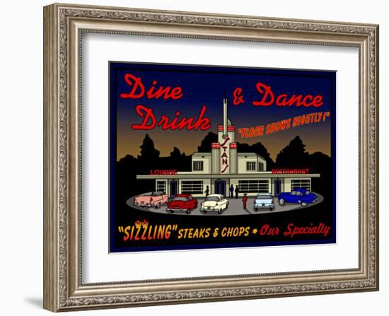 Stans Night Diner-null-Framed Giclee Print