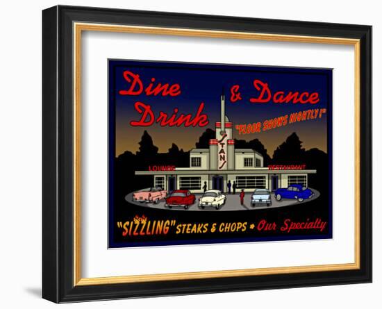 Stans Night Diner-null-Framed Giclee Print