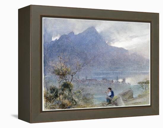 Stansstad and the Pilatus, Switzerland, C1865-1932-Albert Goodwin-Framed Premier Image Canvas