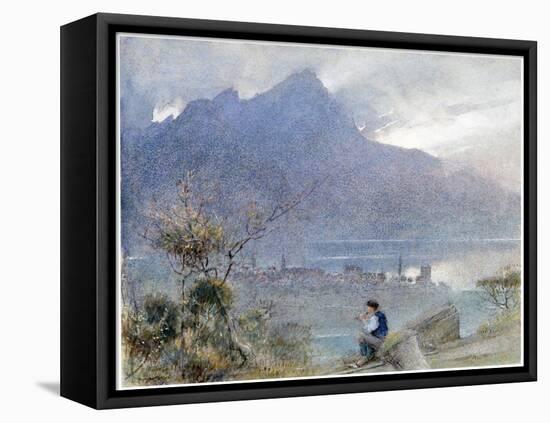 Stansstad and the Pilatus, Switzerland, C1865-1932-Albert Goodwin-Framed Premier Image Canvas