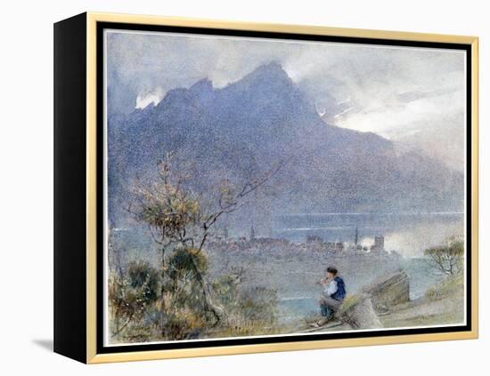 Stansstad and the Pilatus, Switzerland, C1865-1932-Albert Goodwin-Framed Premier Image Canvas