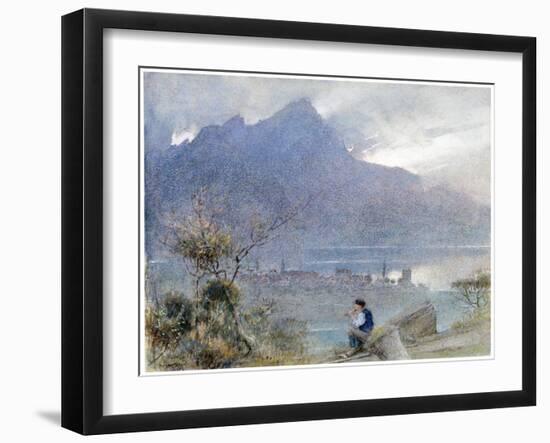 Stansstad and the Pilatus, Switzerland, C1865-1932-Albert Goodwin-Framed Giclee Print