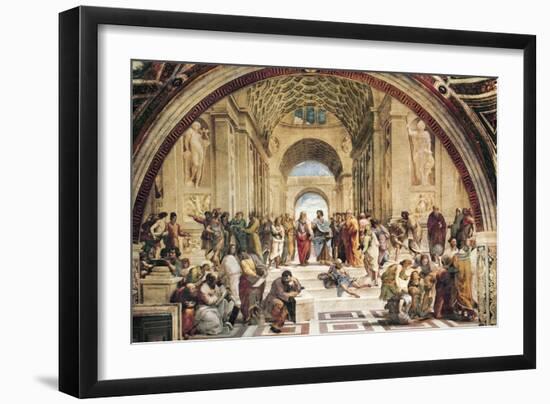 Stanza Della Segnatura: the School of Athens-Raphael-Framed Premium Giclee Print