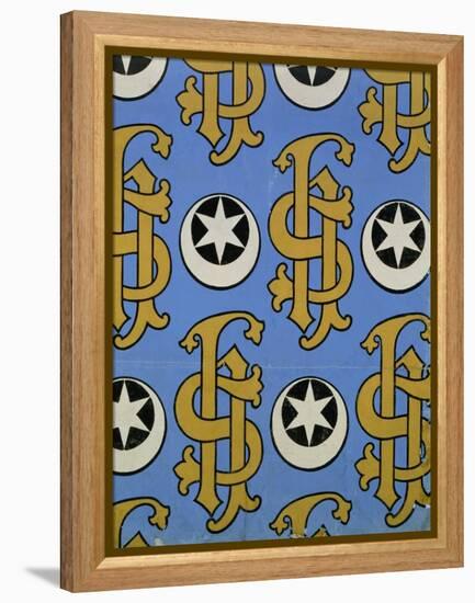 Star and Clef Ecclesiastical Wallpaper Design by Augustus Welby Pugin-Stapleton Collection-Framed Premier Image Canvas