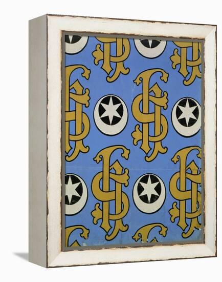 Star and Clef Ecclesiastical Wallpaper Design by Augustus Welby Pugin-Stapleton Collection-Framed Premier Image Canvas