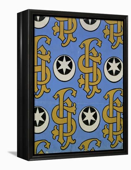 Star and Clef Ecclesiastical Wallpaper Design by Augustus Welby Pugin-Stapleton Collection-Framed Premier Image Canvas