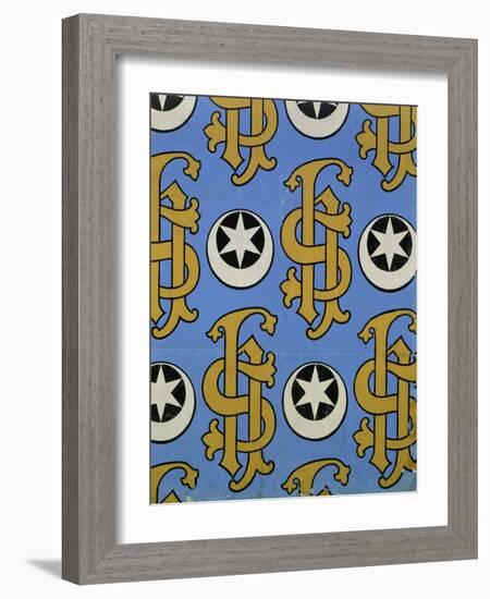 Star and Clef Ecclesiastical Wallpaper Design by Augustus Welby Pugin-Stapleton Collection-Framed Giclee Print