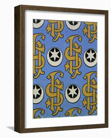 Star and Clef Ecclesiastical Wallpaper Design by Augustus Welby Pugin-Stapleton Collection-Framed Giclee Print