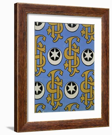 Star and Clef Ecclesiastical Wallpaper Design by Augustus Welby Pugin-Stapleton Collection-Framed Giclee Print