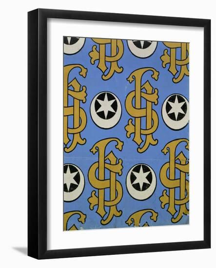 Star and Clef Ecclesiastical Wallpaper Design by Augustus Welby Pugin-Stapleton Collection-Framed Giclee Print