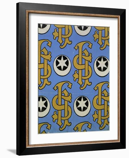 Star and Clef Ecclesiastical Wallpaper Design by Augustus Welby Pugin-Stapleton Collection-Framed Giclee Print