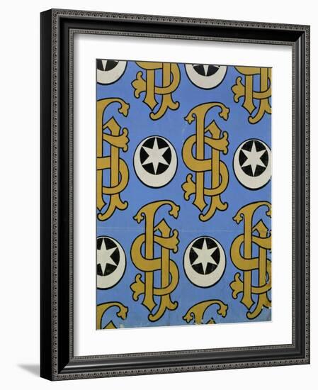 Star and Clef Ecclesiastical Wallpaper Design by Augustus Welby Pugin-Stapleton Collection-Framed Giclee Print