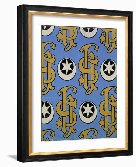 Star and Clef Ecclesiastical Wallpaper Design by Augustus Welby Pugin-Stapleton Collection-Framed Giclee Print