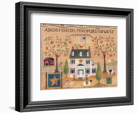 Star Bird Farm Sampler-Cheryl Bartley-Framed Giclee Print