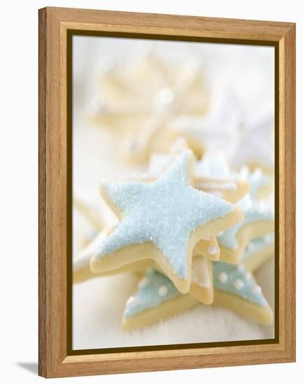 Star Biscuits with Blue and White Icing-null-Framed Premier Image Canvas