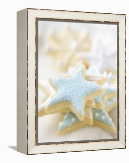 Star Biscuits with Blue and White Icing-null-Framed Premier Image Canvas