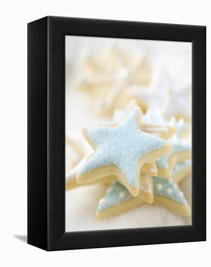 Star Biscuits with Blue and White Icing-null-Framed Premier Image Canvas