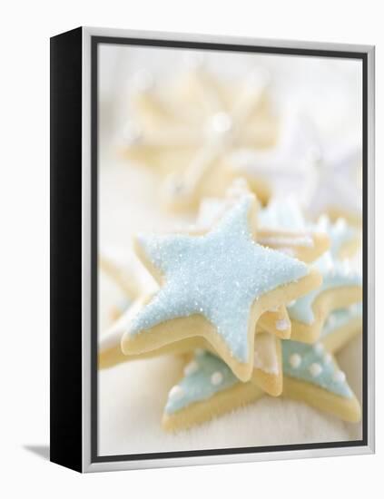 Star Biscuits with Blue and White Icing-null-Framed Premier Image Canvas