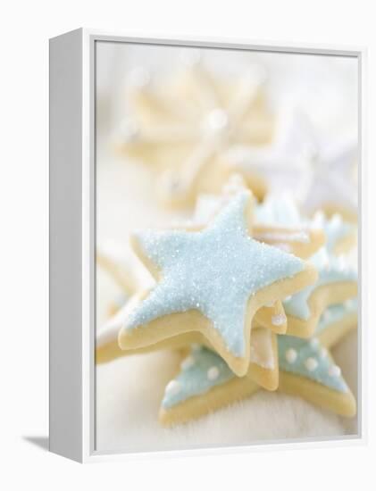 Star Biscuits with Blue and White Icing-null-Framed Premier Image Canvas