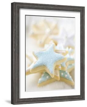 Star Biscuits with Blue and White Icing-null-Framed Photographic Print