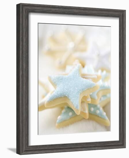 Star Biscuits with Blue and White Icing-null-Framed Photographic Print