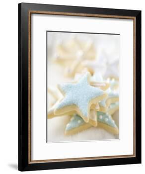 Star Biscuits with Blue and White Icing-null-Framed Photographic Print