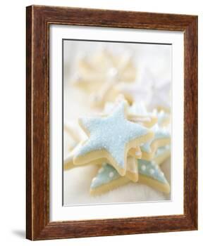 Star Biscuits with Blue and White Icing-null-Framed Photographic Print