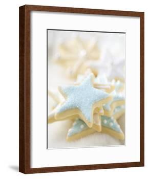 Star Biscuits with Blue and White Icing-null-Framed Photographic Print