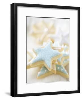 Star Biscuits with Blue and White Icing-null-Framed Photographic Print