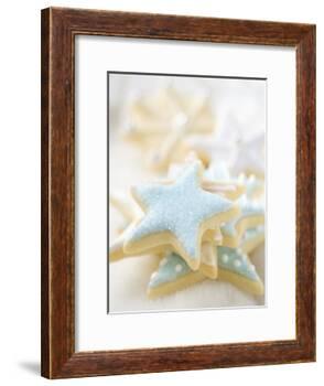 Star Biscuits with Blue and White Icing-null-Framed Photographic Print
