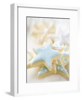 Star Biscuits with Blue and White Icing-null-Framed Photographic Print