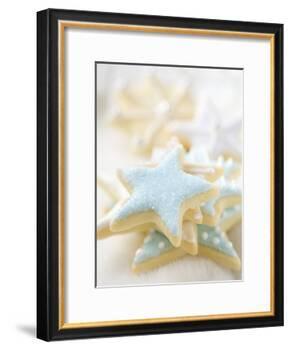Star Biscuits with Blue and White Icing-null-Framed Photographic Print