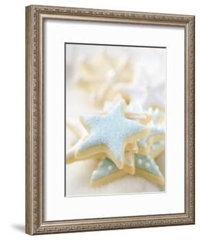 Star Biscuits with Blue and White Icing-null-Framed Photographic Print